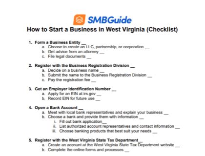how to start a business in west virginia PDF