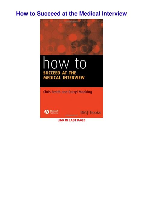 how to succeed at the medical interview Doc