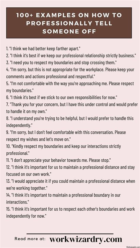 how to tell someone off in a professional way