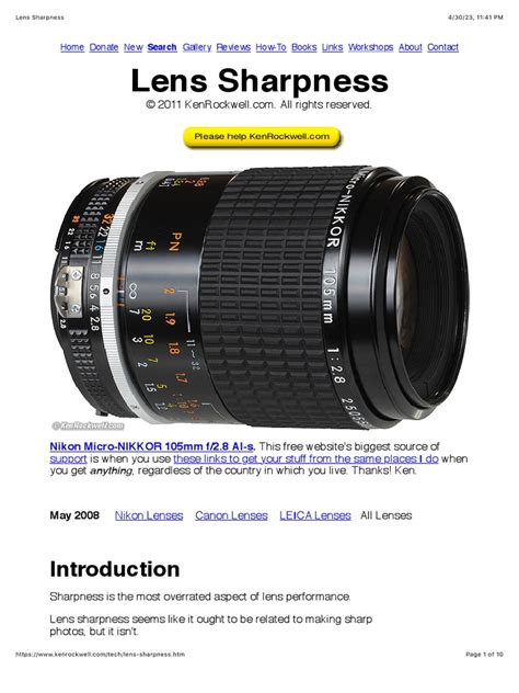 how to test camera lens sharpness pdf Doc