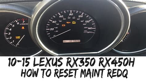 how to turn off maintenance light on lexus rx 350 Epub