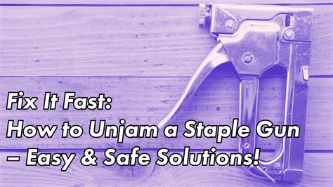 how to unjam a staple gun Epub