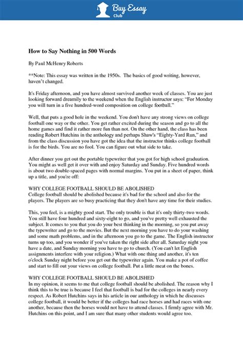 how to write a 500 word essay