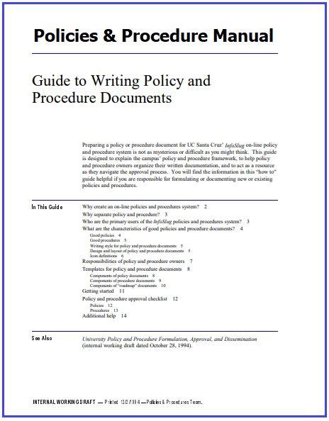 how to write a policy and procedures manual Epub