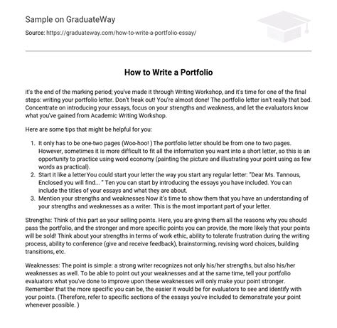 how to write a portfolio essay PDF