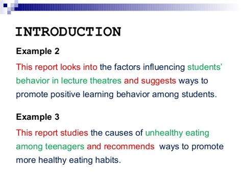 how to write a report introduction