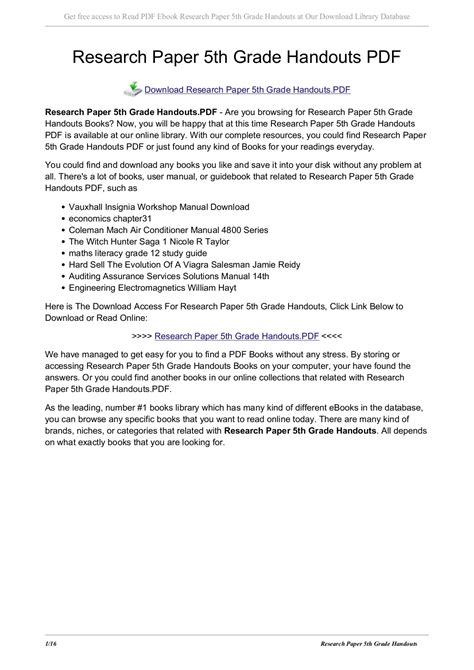 how to write a research paper 5th grade Kindle Editon