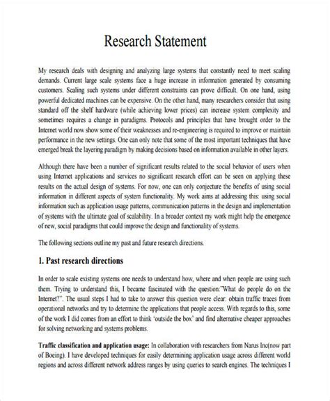 how to write a research statement Doc