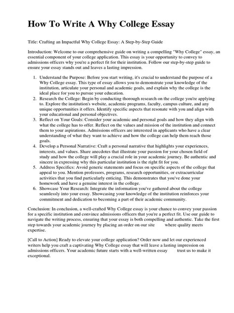 how to write a why this college essay