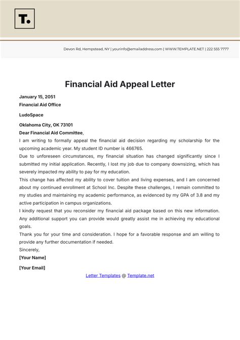 how to write an appeal to financial aid