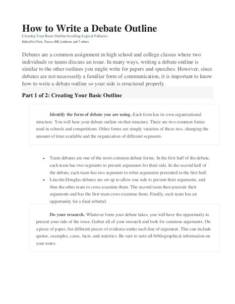 how to write debate paper Kindle Editon