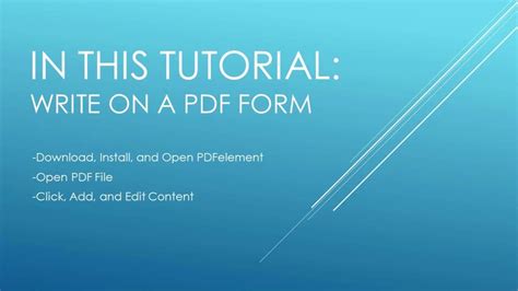 how to write on a pdf form PDF