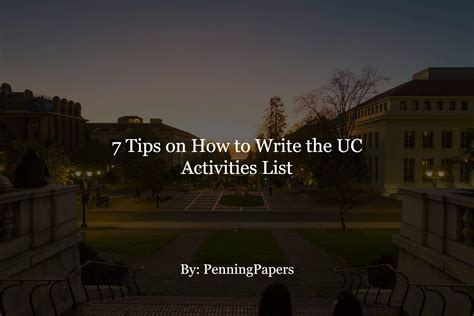 how to write uc activities list