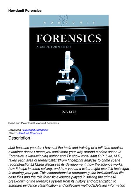 howdunit forensics howdunit forensics Epub