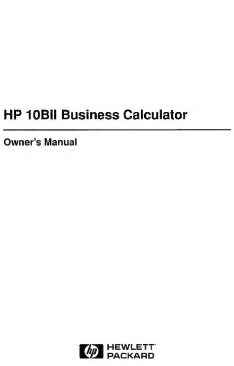 hp 10bii manual pdf Epub