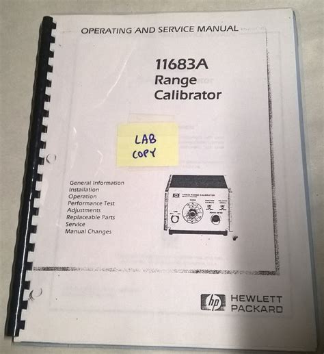 hp 11683a service manual user guide Reader