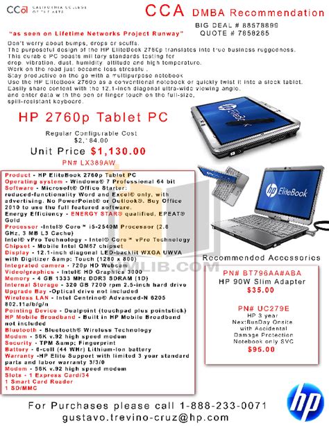 hp 2760p laptops owners manual PDF