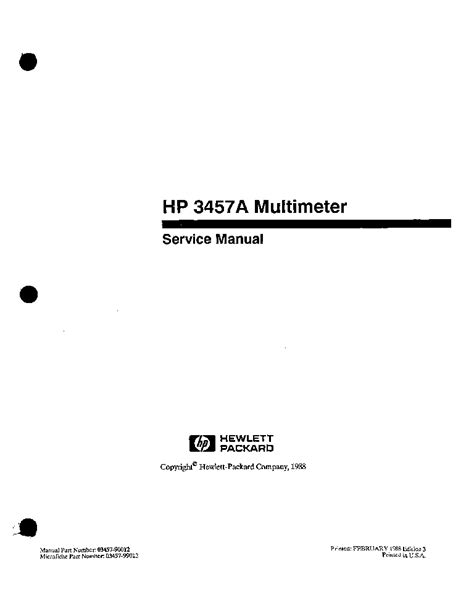 hp 3457a service manual Epub