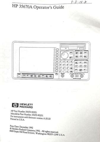 hp 35670a gpib quick manual reference user guide Kindle Editon