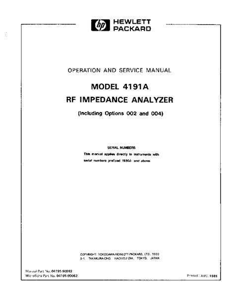 hp 4191a service user guide Doc