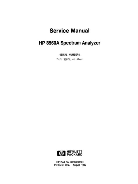 hp 8560a service manual user guide Reader