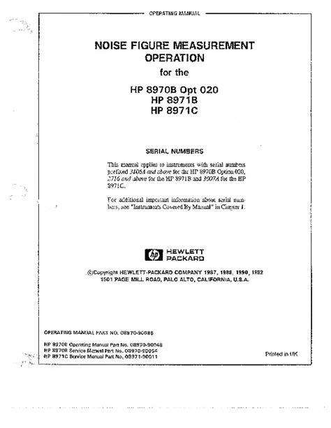 hp 8970b opt20 8971b 8971c user guide Reader