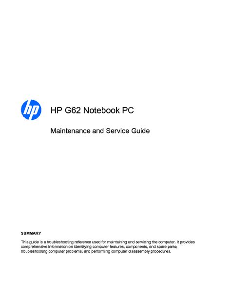 hp cq62 220 laptops owners manual PDF