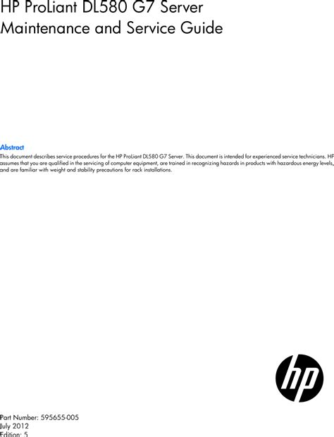 hp dl580 g7 user guide Doc