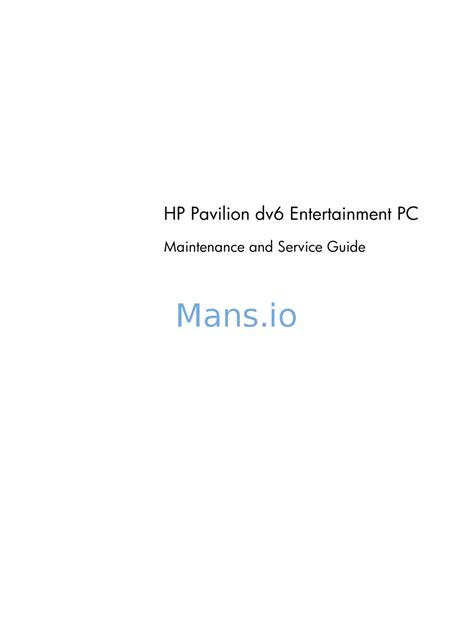 hp dv6t quad manual PDF