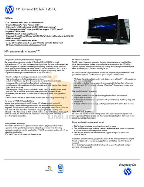 hp hpe h8 1027 desktops owners manual Reader