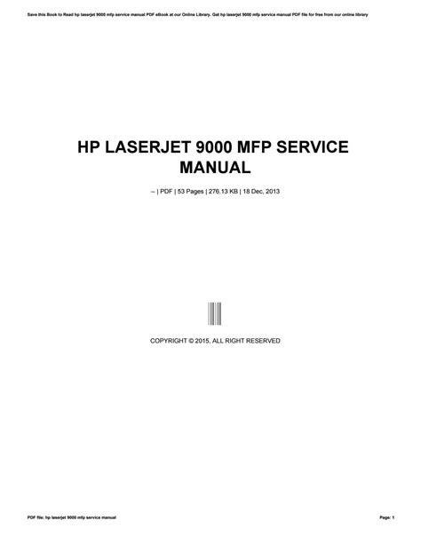 hp laserjet 9000mfp service manual Doc