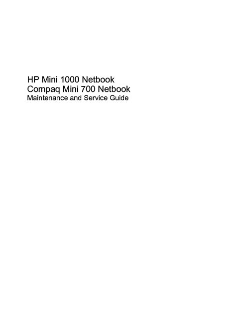 hp mini 1000 service manual Reader