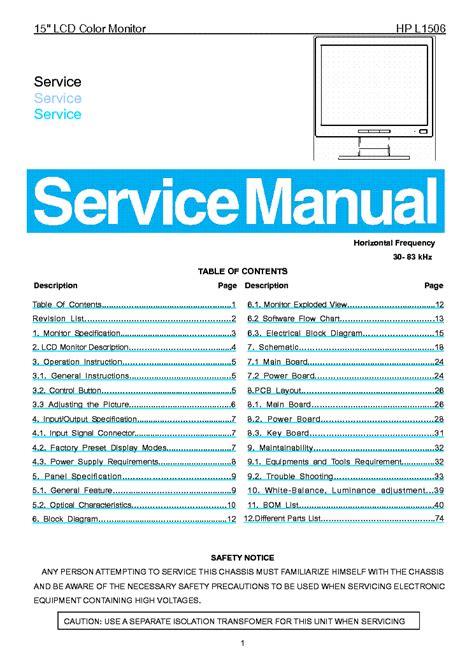 hp monitor service manual Reader