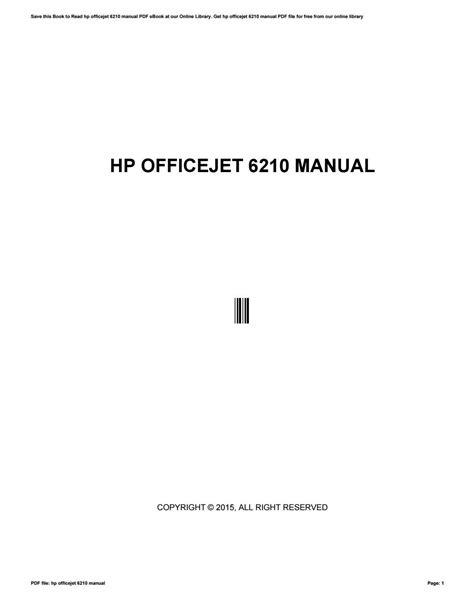 hp officejet 6210 manual Kindle Editon
