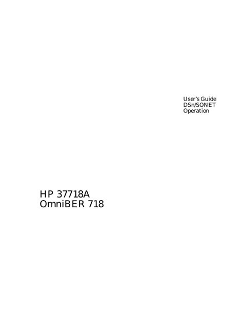 hp omniber 718 sonet 37718 user guide Reader