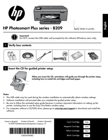 hp photosmart+b209a printer manual PDF