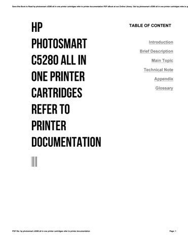 hp photosmart c5280 all in one refer to printer documentation Reader