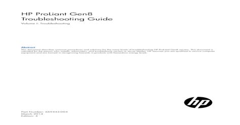 hp proliant gen8 troubleshooting guide Doc