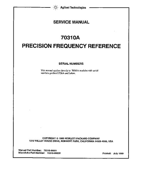 hp references in this manual agilent technologies PDF