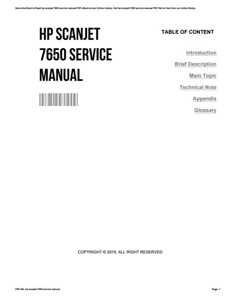 hp scanjet 7650 service manual PDF