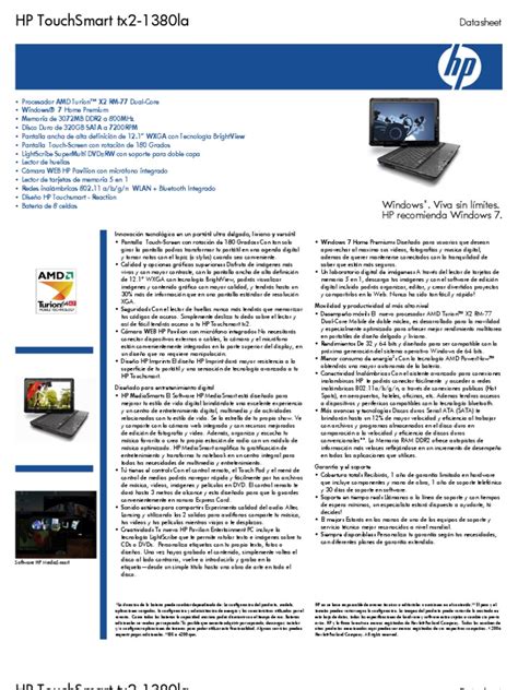 hp touchsmart tx2 manual pdf Reader