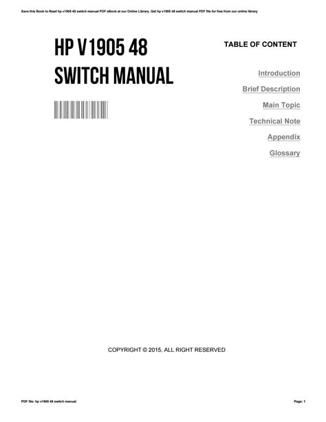 hp v1905 48 switches owners manual Reader