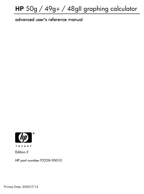 hp50g advanced user manual Reader