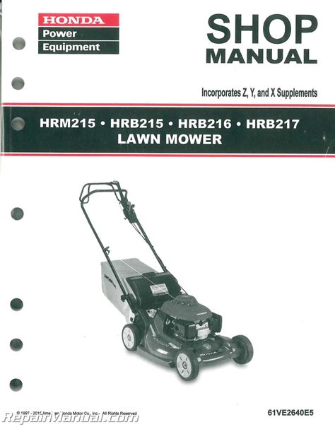 hrb215 hrm215 lawn mower shop manual Kindle Editon