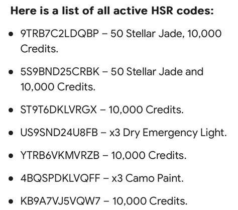 hsr codes 2.3