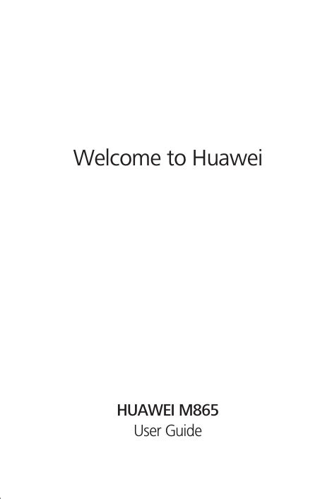 huawei m865 user manual Epub