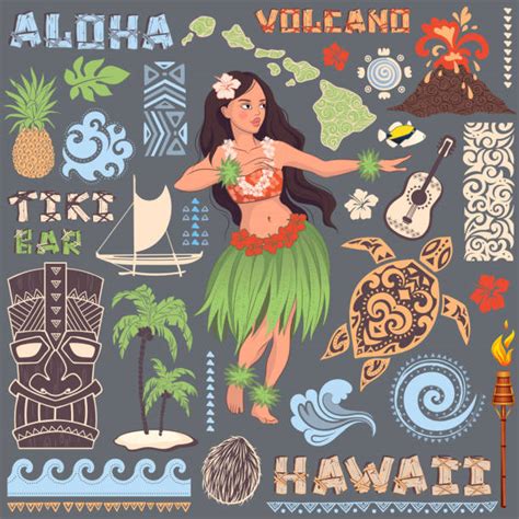 hula vintage hawaiian graphics icons Reader