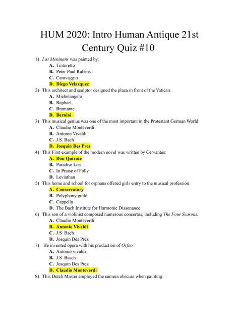 hum2020 fsu quiz 1: Take the Quiz and Test Your Knowledge!