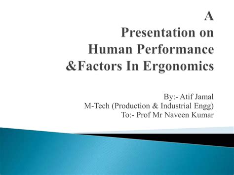 human performance and ergonomics human performance and ergonomics Kindle Editon