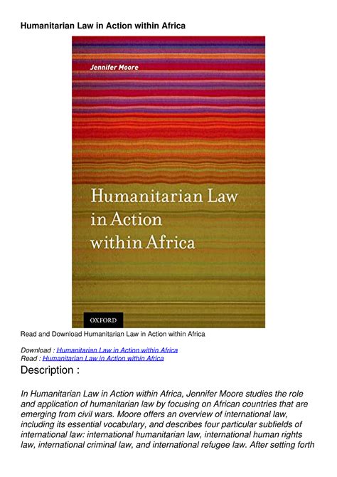 humanitarian law in action within africa PDF